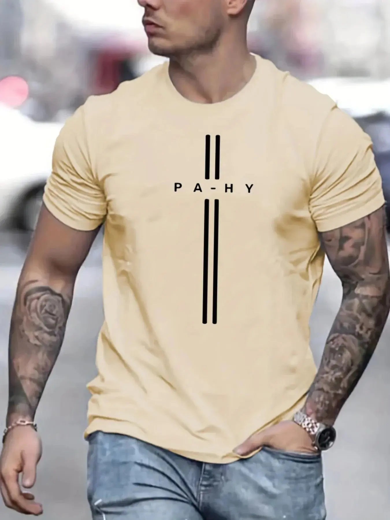 New men's 100% cotton short-sleeved T-shirt, crew-neck top comfortable casual, summer loose fashion T-shirt - Suncollections