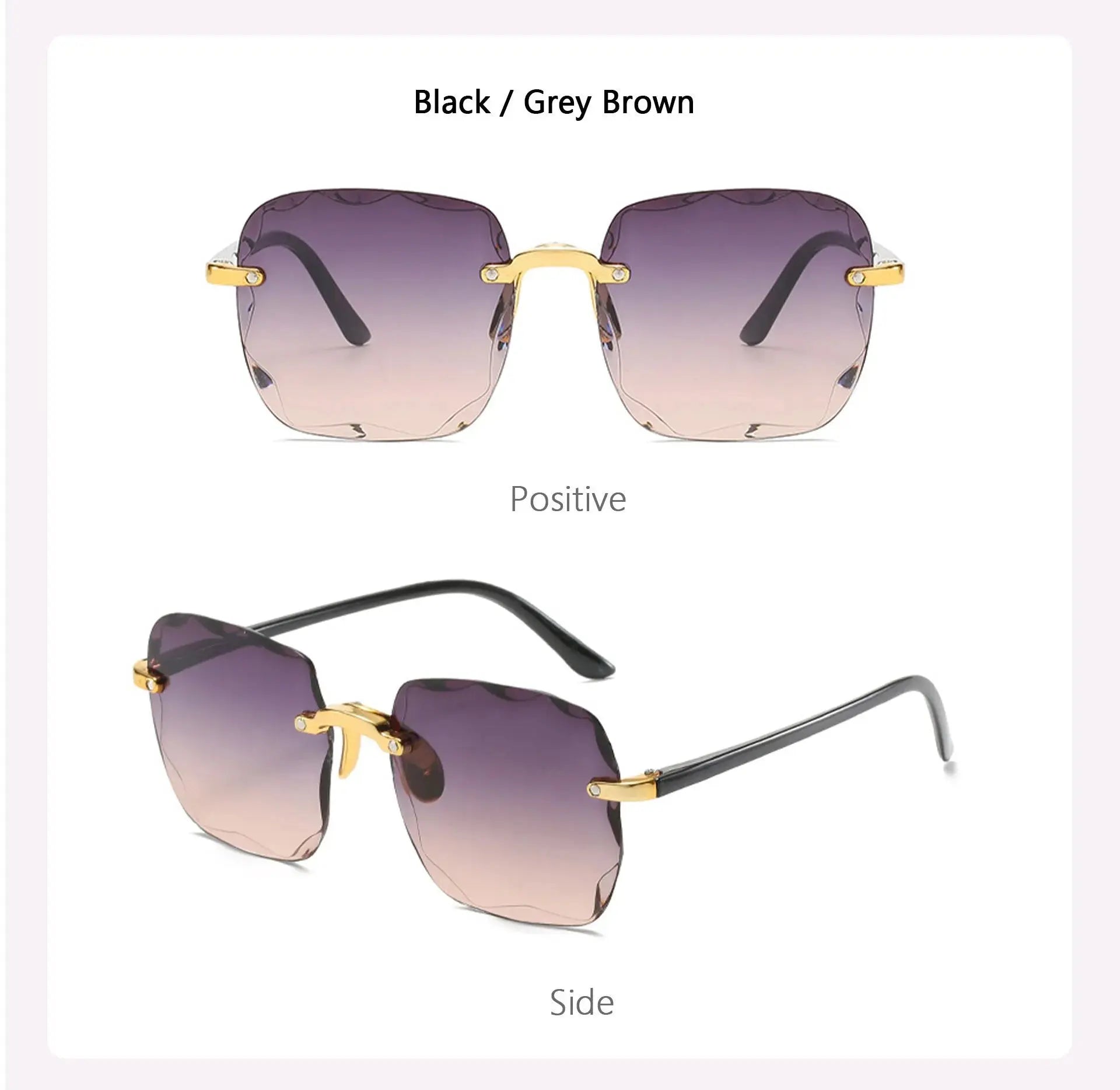 Square Frameless Classic Gradient Women Sunglasses - Suncollections