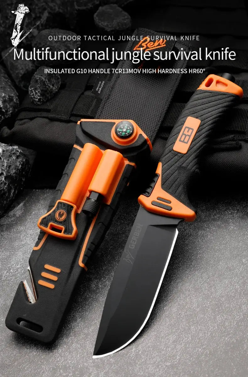 Gb 1500 Fixed Blade Knife Military High Quality Outdoor Camping Hunting Survival - Suncollections