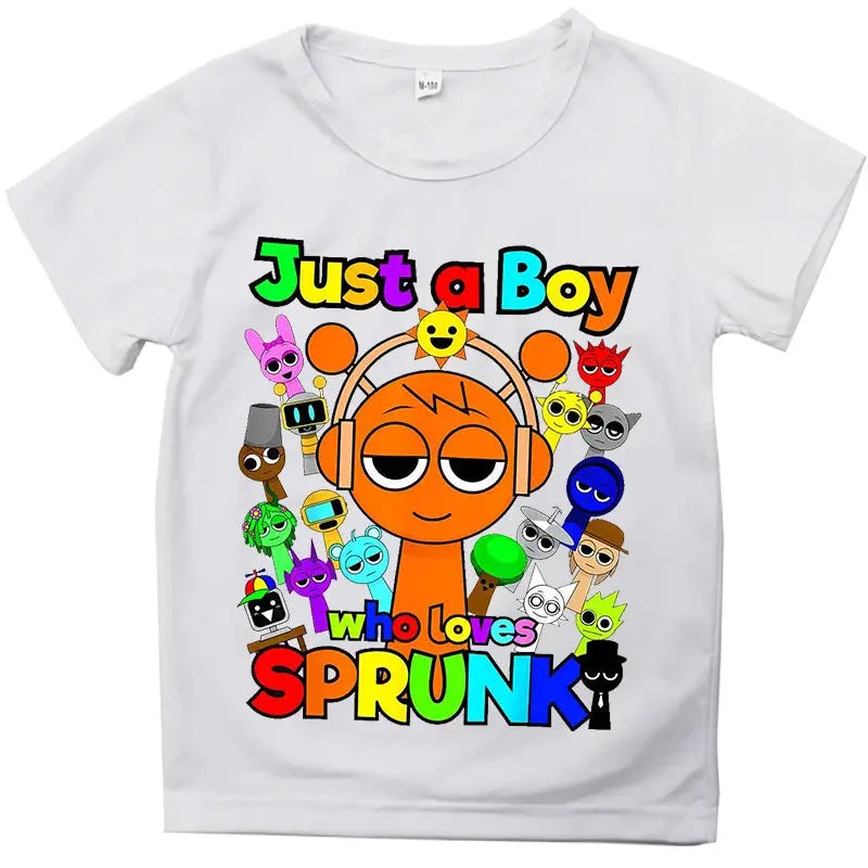 Anime Sprunki Incredibox Game Children T-shirts Kids Cartoon Sprunki Short Sleeve Tops Tees Funny Sprunki Boys Girls T-Shirts - Suncollections