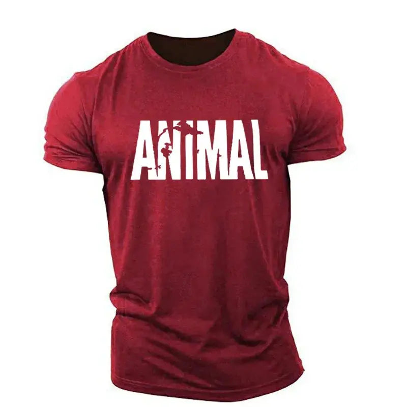 Animal Letter Minimalist Style Fashion Men's T-shirts Short Sleeve O-Neck Sportswear Oversized Gym Tops Street Men Women T Shirt Suncollections