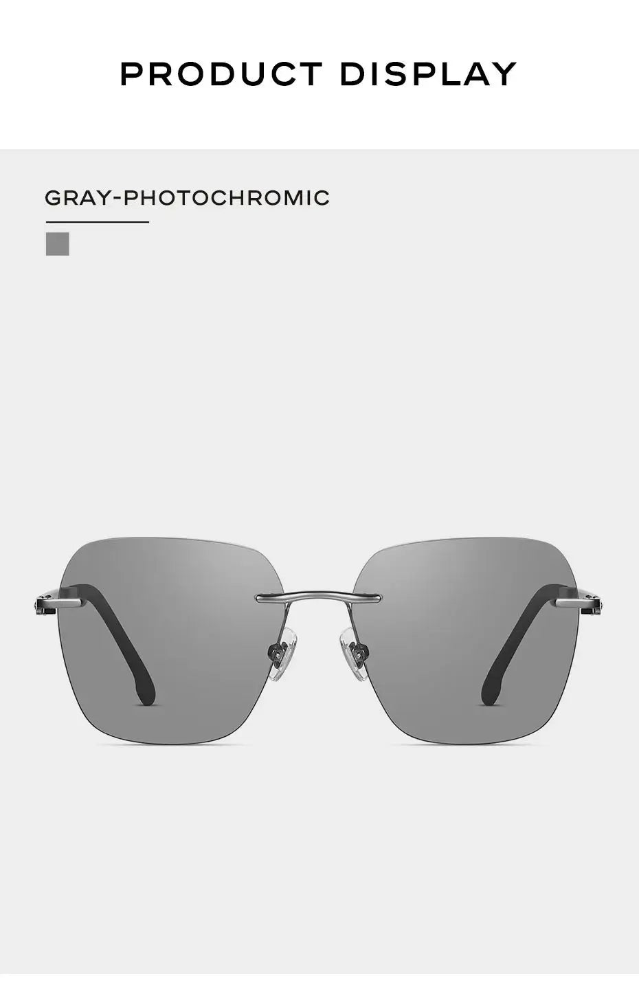 CAPONI Sunglasses Men Polarized Outdoor Ultra Light Pure Titanium Black Sunglasses Original Designer Photochromic Shade BS23503 - Suncollections