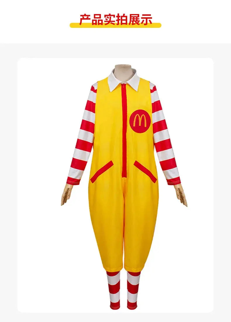 Fast food worker cosplay costume costume costume costume party cosplay clown character welcome Halloween costume Suncollections