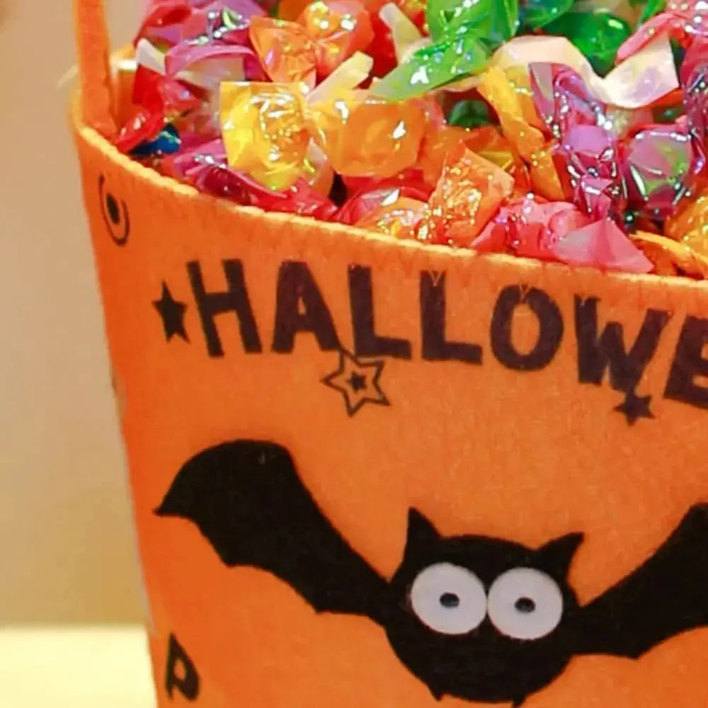 Halloween Theme Candy Bucket Bag Portable Candy Basket Kids Trick or Treat Bucket Halloween Party Decoration Supplies Suncollections