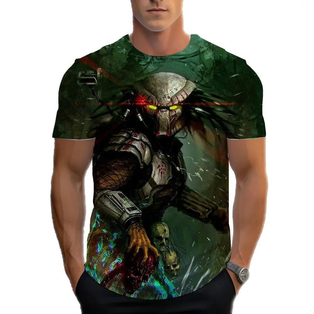 Predator Graphic T Shirt For Men Fashion Streetwear Hip Hop 3d Printed Horror Movie Alien T-shirt Summer Casual Womens Clothing - Suncollections
