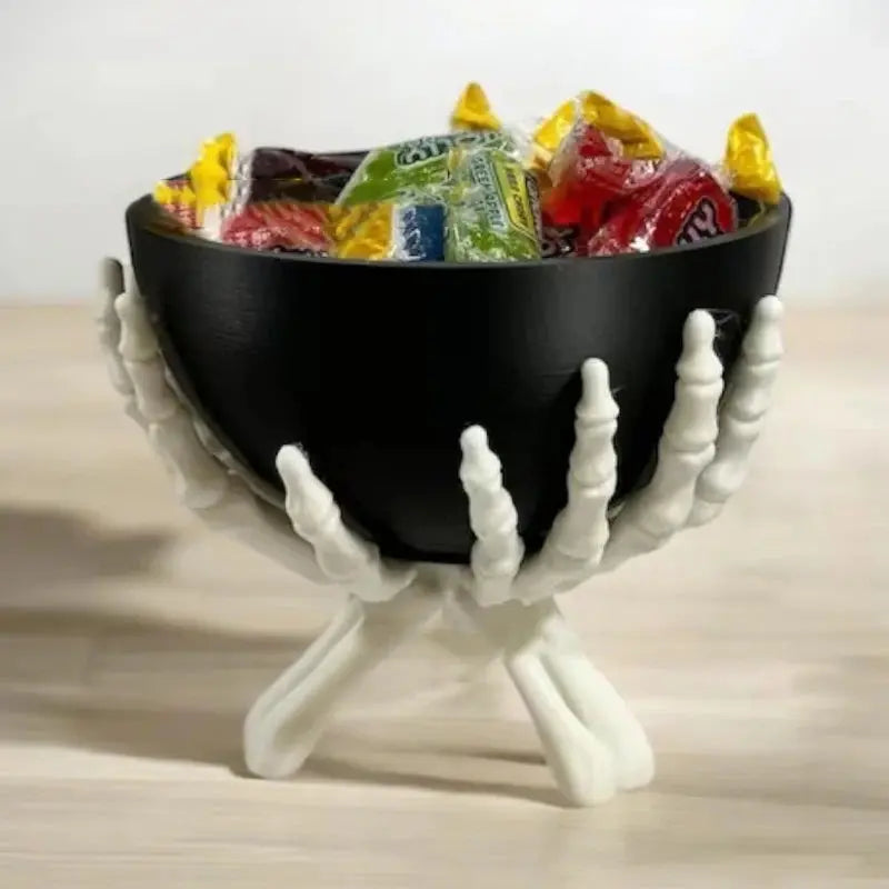 Halloween Candy Bowl Gothic Skeleton Hands Candy Storage Holder Multifunctional Halloween Organizer Holder Scary Home Decoration Suncollections