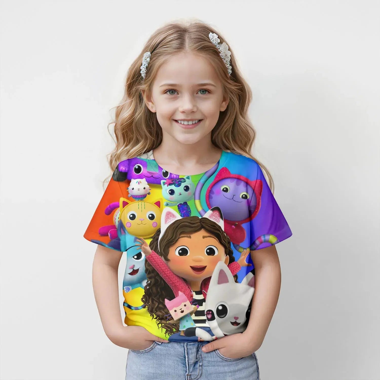 New Kids Cartoon  Gabbys Dollhouse Tops Tees 3D Print  T-shirt Children Casual Short Sleeve Clothing  Girls Sports Streetwear - Suncollections