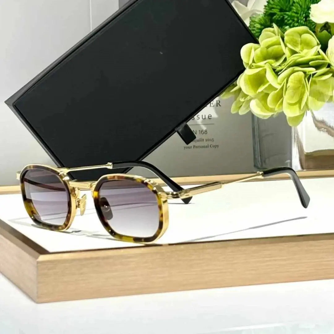 Heavy Metal Fashion Trend Luxury Vintage Sunglasses JEAN Alloy+Acetate UV400 HD CR39 Lens Retro Square Design Unisex Top Quality - Suncollections