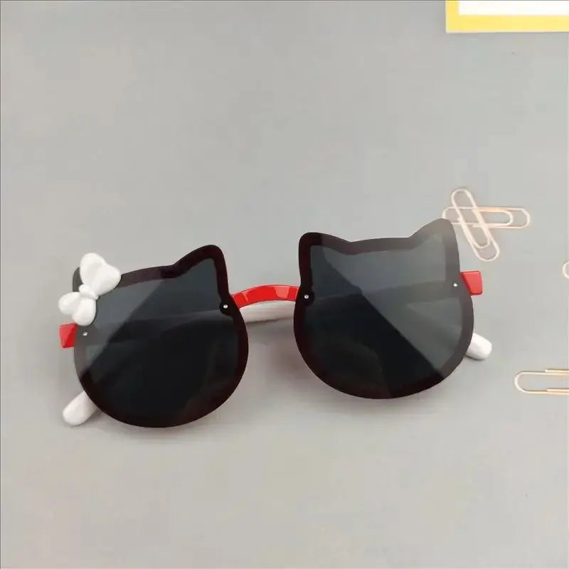 Summer Children Cute Kitty Sunglasses Acrylic Bow Outdoor UV Protection Sun Glasses Baby Girls Classic Kids Boy UV400 Eyewear - Suncollections