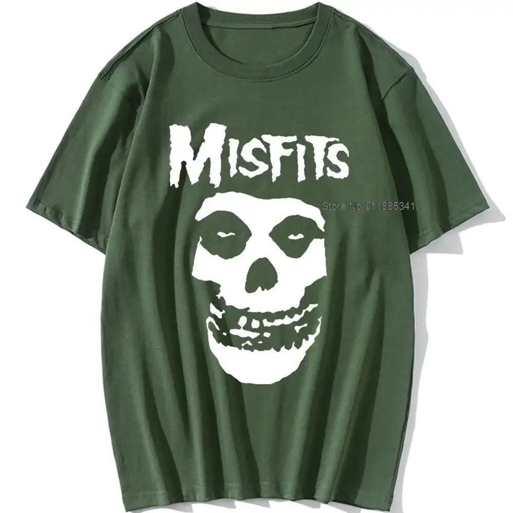 new men's hip-hop punk skull misfits brand cotton short-sleeve T-shirt marve - Suncollections