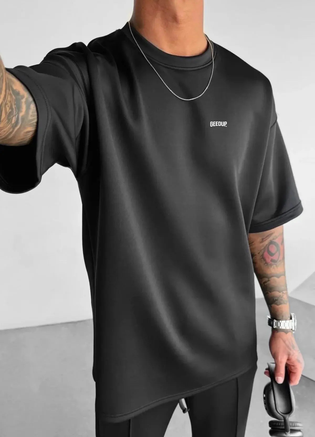 Men 2025 summer fashion sports design sense simple casual solid color quick drying short-sleeved T-shirt trend clothes - Suncollections