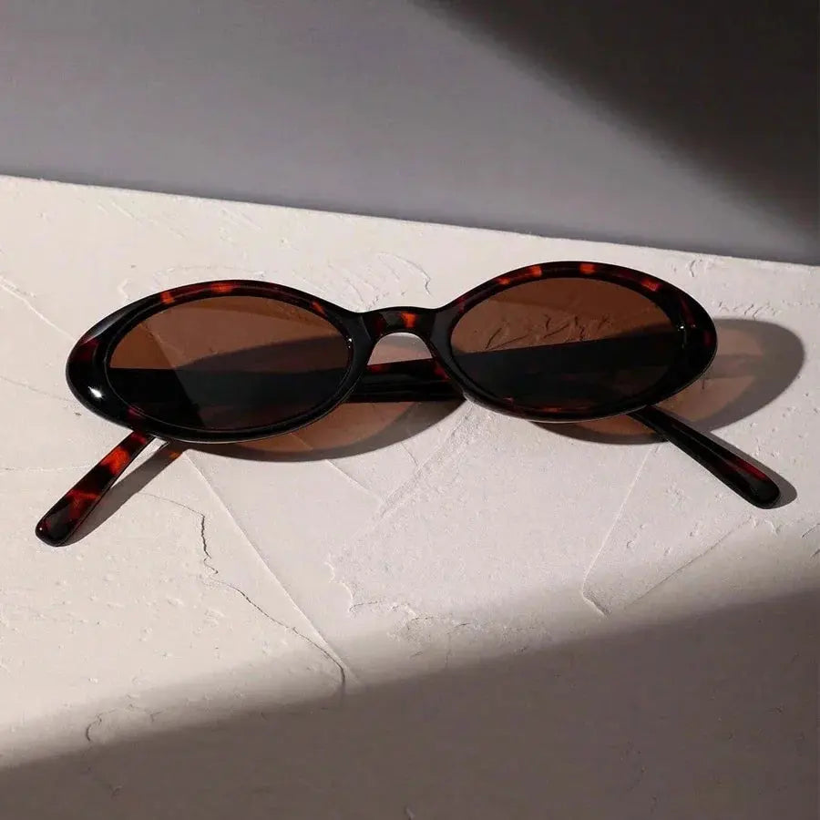2024 New Sexy Women's Sunglasses Small Oval  Sunglasses Fashion Leopard Brown Sun Glasses Luxury Brand Designer Retro Sunglasses - Suncollections
