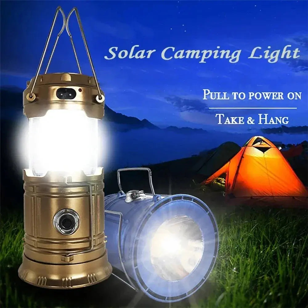 Solar LED Portable Lantern Torch Lamp Multi-function Outdoor Solar Waterproof Camping Emergency Tent Lamp for Outdoor Lighting - Suncollections