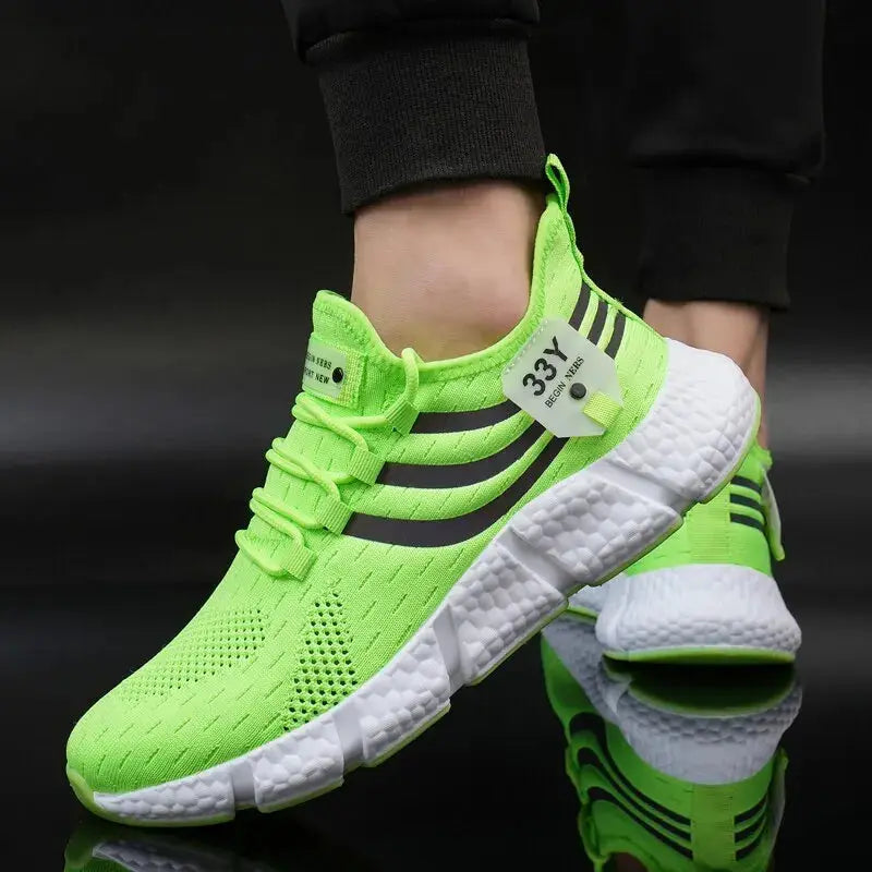 Men Casual Sport Shoes Breathable Lightweight Sneakers Outdoor Mesh Black Running Shoes Athletic Jogging Tenis Walking Shoes Suncollections