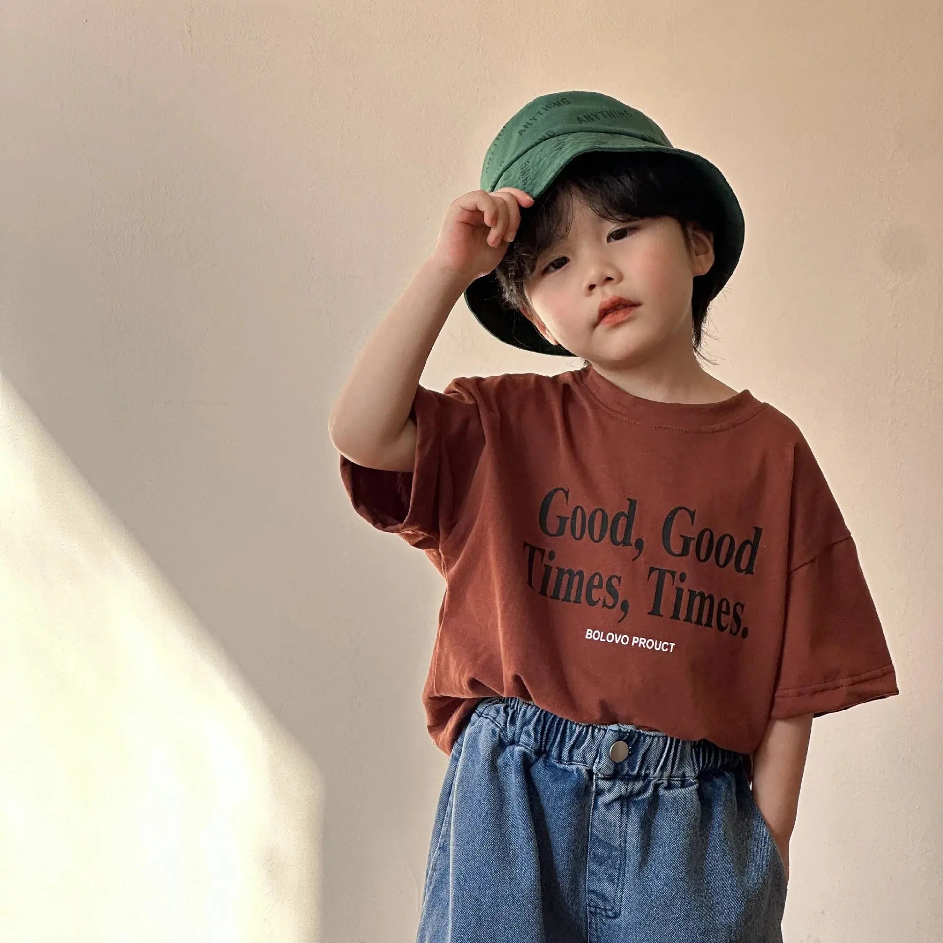 2024 Summer Fashion Loose Girl Children Letter Print T-shirt Boy Baby Cotton Short Sleeve Tees Kid Casual Tops Toddler Clothes - Suncollections