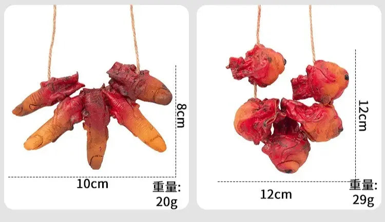 Hanging Pendant Scary Bloody Eyeball Finger Hanging Props Horror Halloween Ornament  Haunted House Halloween Party Scary Props Suncollections