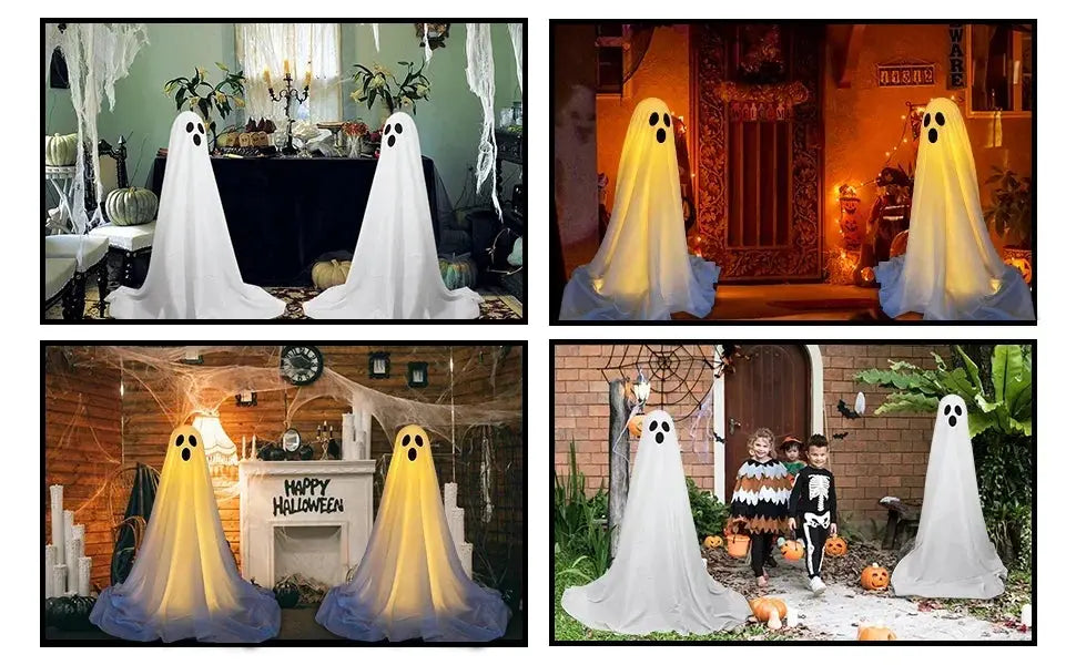 Ghost Spooky Halloween Decor Battery Light Home Ghost Front Porch Yard Courtyard Standing Halloween Horror Decoration Suncollections
