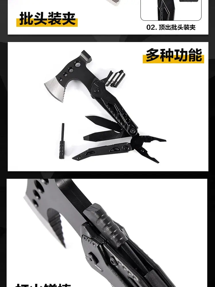 LETGOS Multitool camping axe 16-in-1 portable Gear survival tool - Suncollections