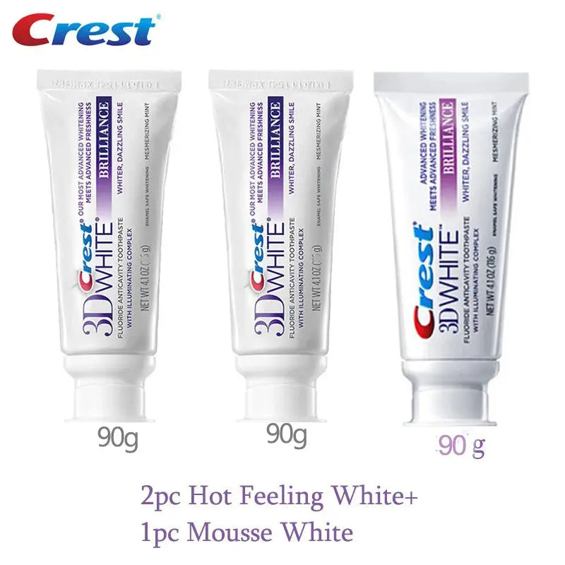 Crest 3D Toothpaste Mousse White Brilliance Advanced Bleaching Toothpaste Activated Charcoal - Suncollections