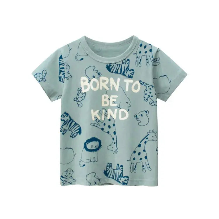 Children Short Sleeve T-shirts Korean Version Kids Clothing Boy Baby Cotton Tees 2-9 Years Summer Cartoon Tops - Suncollections