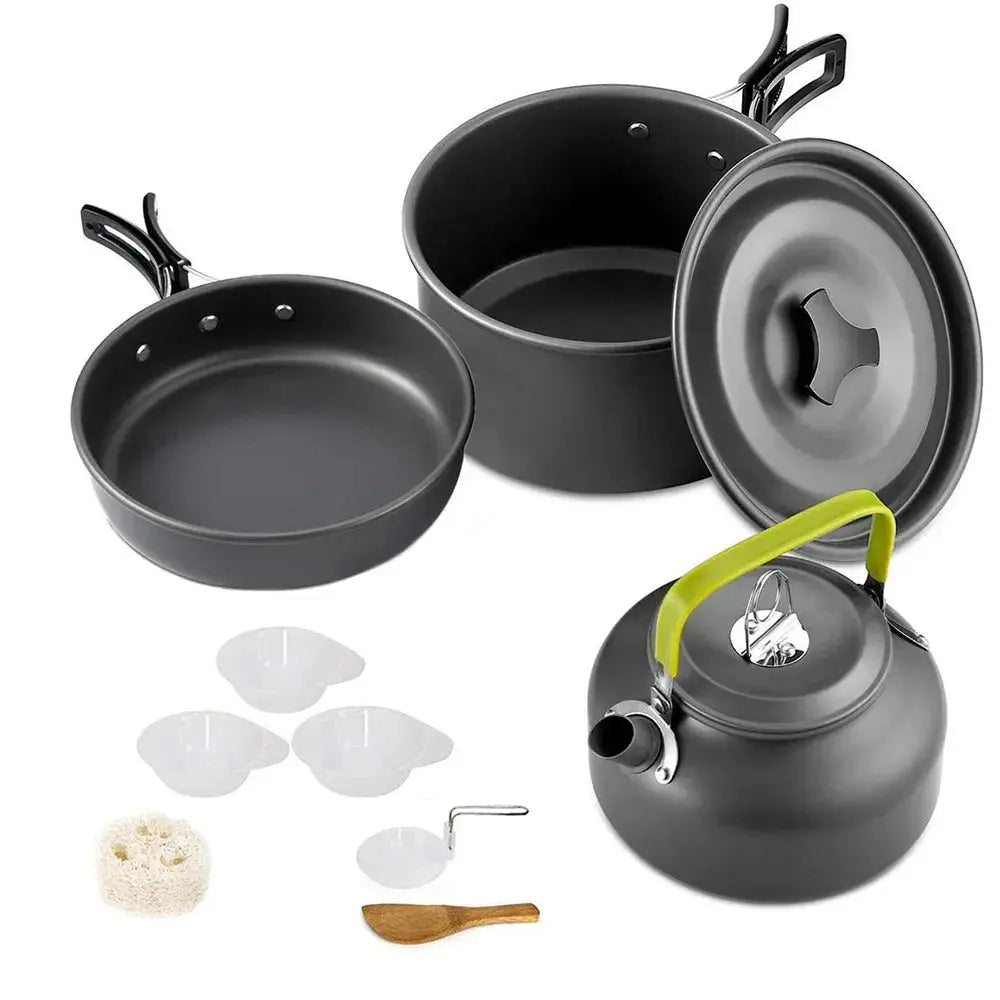 Camping Cooking set Camping Cookware Travel Tableware Outdoor Picnic Set Teapot For 2-3 Peaple Non-stick pots assorted sets - Suncollections