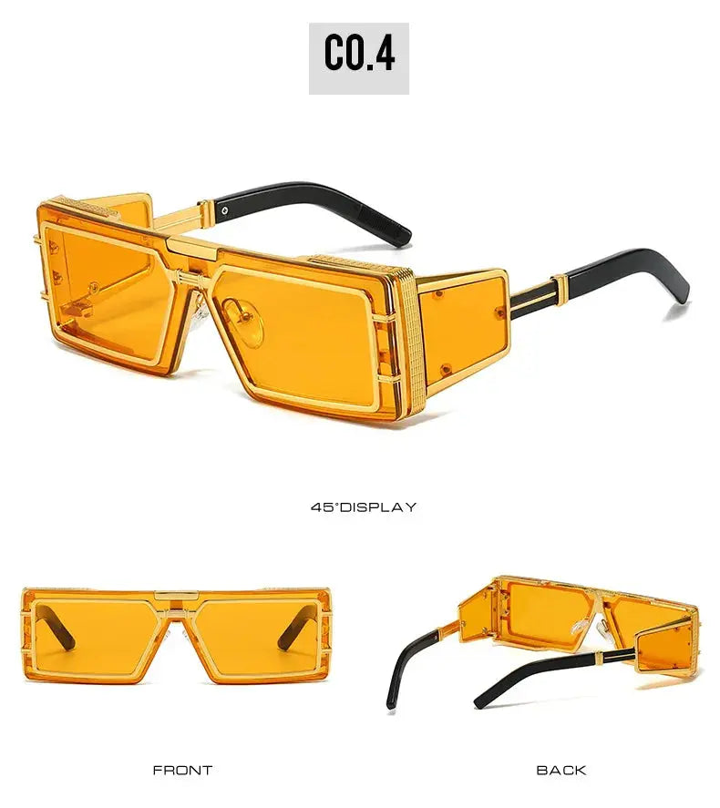 Square Punk Sunglasses Women Men Vintage Luxury Steampunk Sun Glasses Women Fashion Trendy Brand Design Driving Shades UV400 - Suncollections