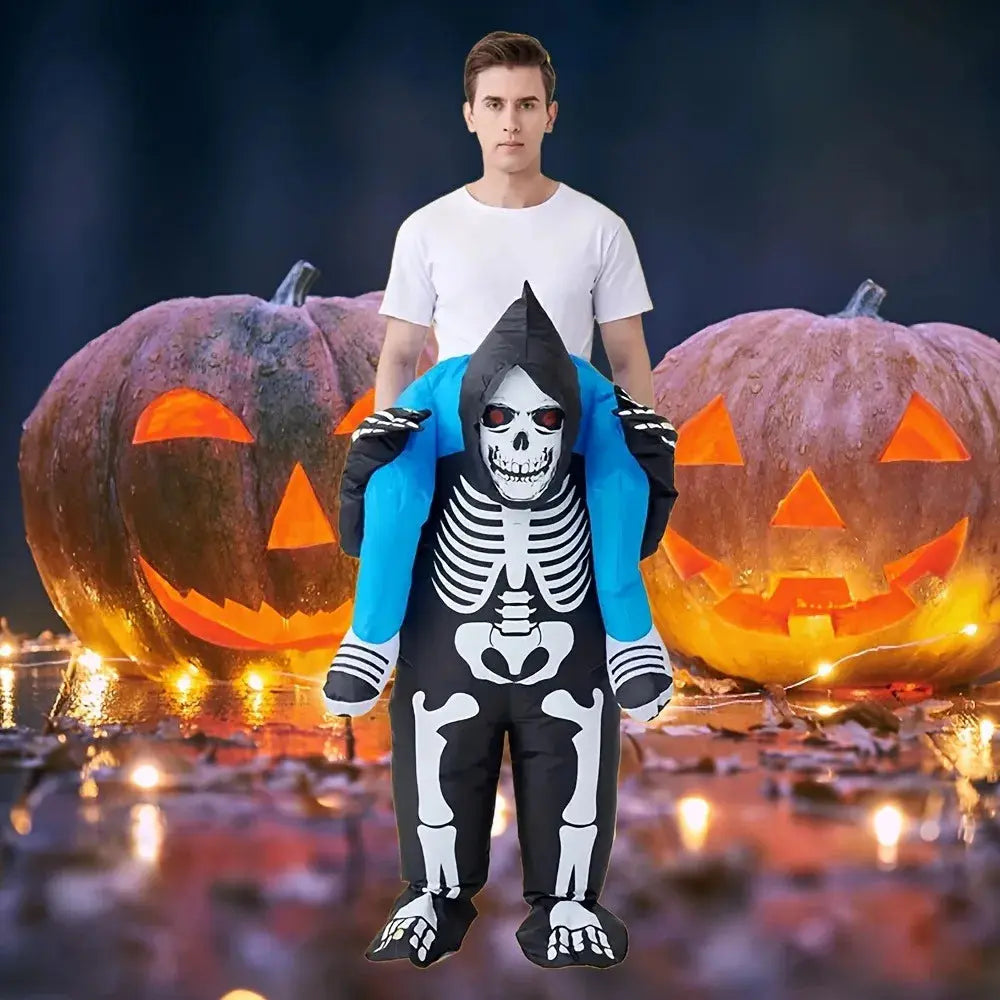 Halloween inflatable skull costume cosplay shoulder and back design inflatable skull costume party accessories Suncollections