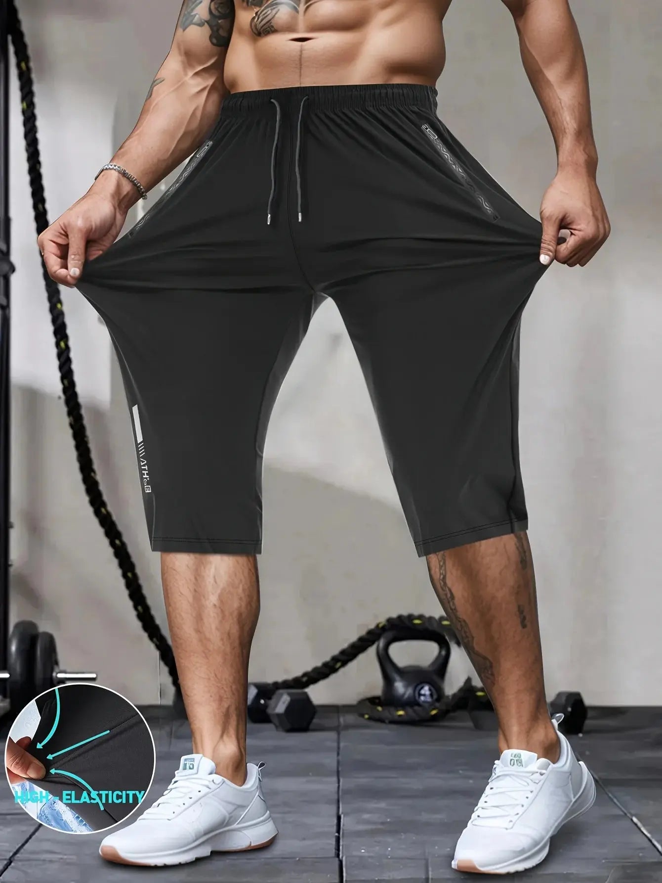 Men'S High-Elasticity Shorts with Drawstring And Pockets, Perfect for Summer Casual Wear, Breathable Nylon Blend, Lightweight Ye Suncollections