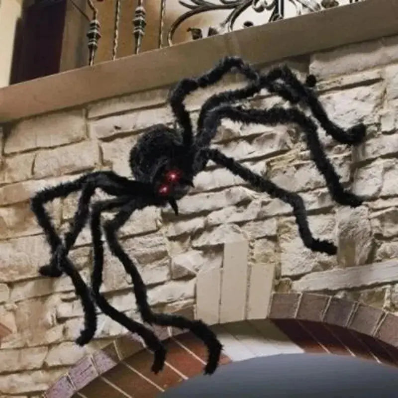 Halloween Big Plush Spider Horror Halloween Decoration Party Prop Outdoor Giant Spider Decor 30-200cm Chamber Prank Black Spider Suncollections