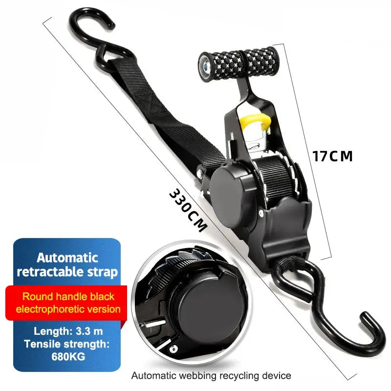 Retractable Auto Ratchet Strap Automatic Shrink Bundle Tape Retractable Belts For Motorcycles Convenience Luggage Straps Suncollections