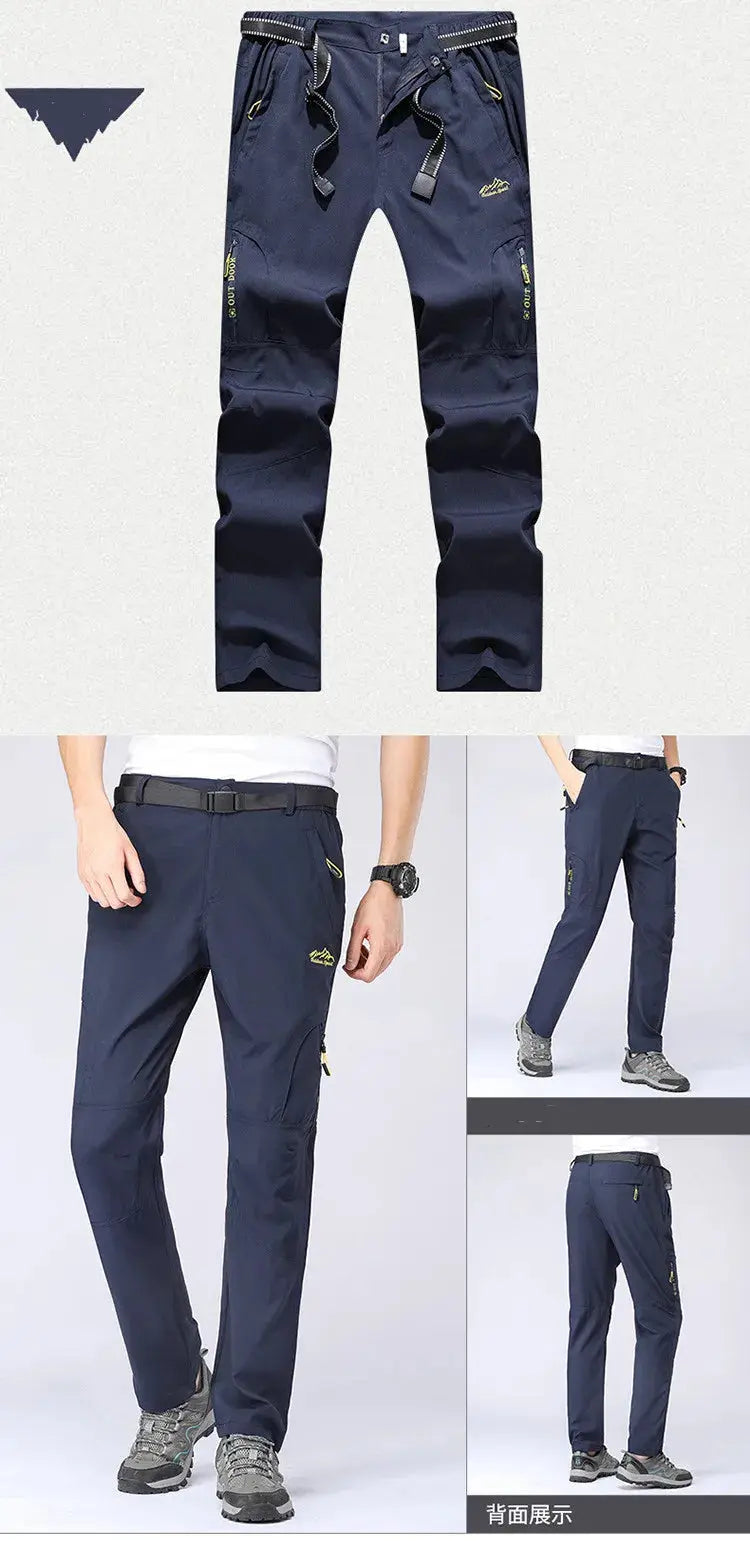 Men Spring Stretch Waterproof Casual Pants Summer Breathable Quick Dry Outdoor Male Hiking Camping Tactical Cargo Long Trousers Suncollections