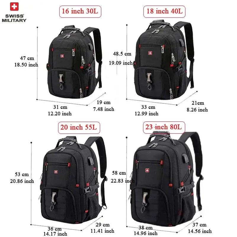 Waterproof Men's Backpack 15.6/17 Inch Laptop Backpacks School Travel Bags Swiss-style Large Capacity Business Bagpack Mochila - Suncollections