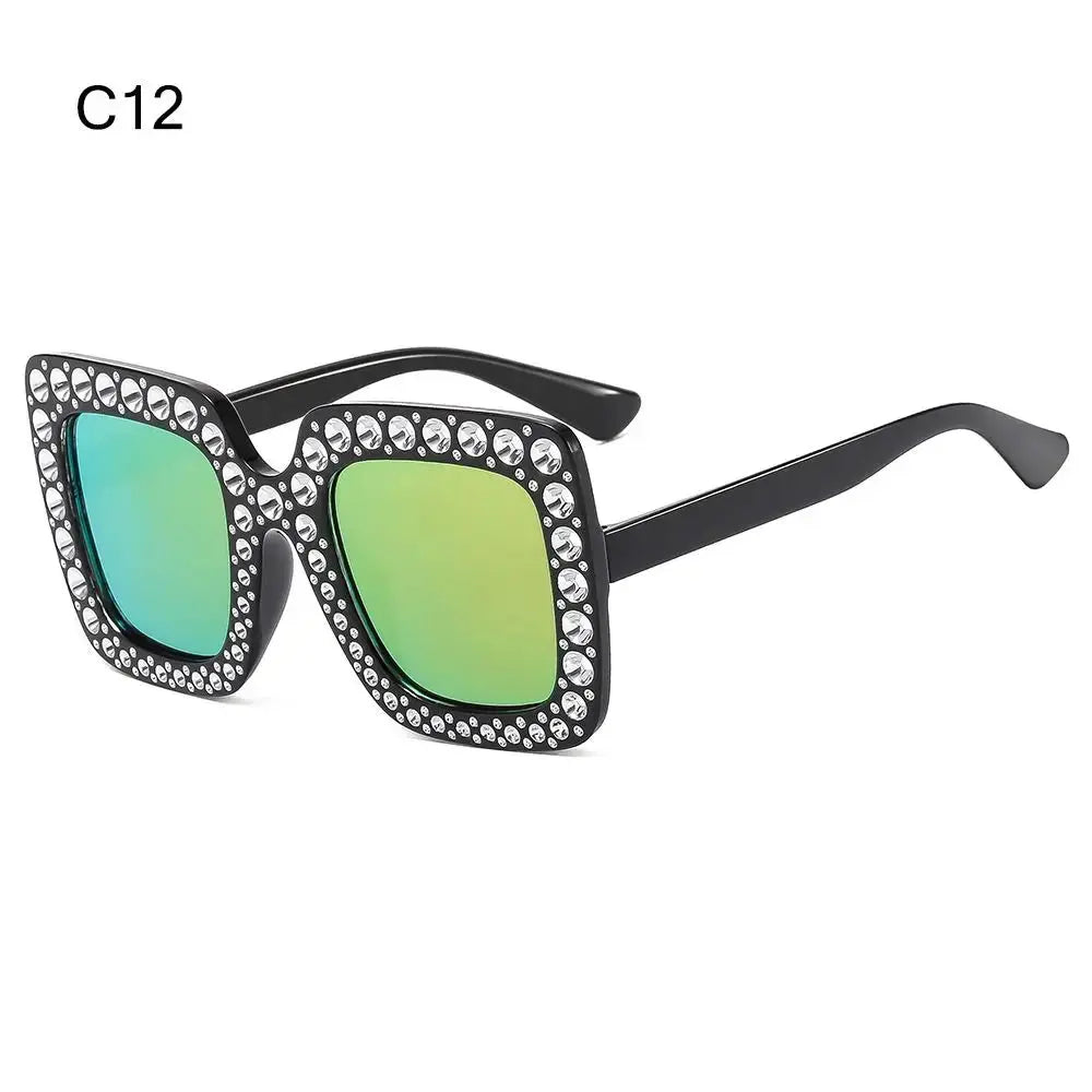 Luxury Children Fashion Sunglasses For Boys Girls Kids Sparkling Rhinestone Stylish Goggles Square Sun Glasses Decorative UV400 - Suncollections