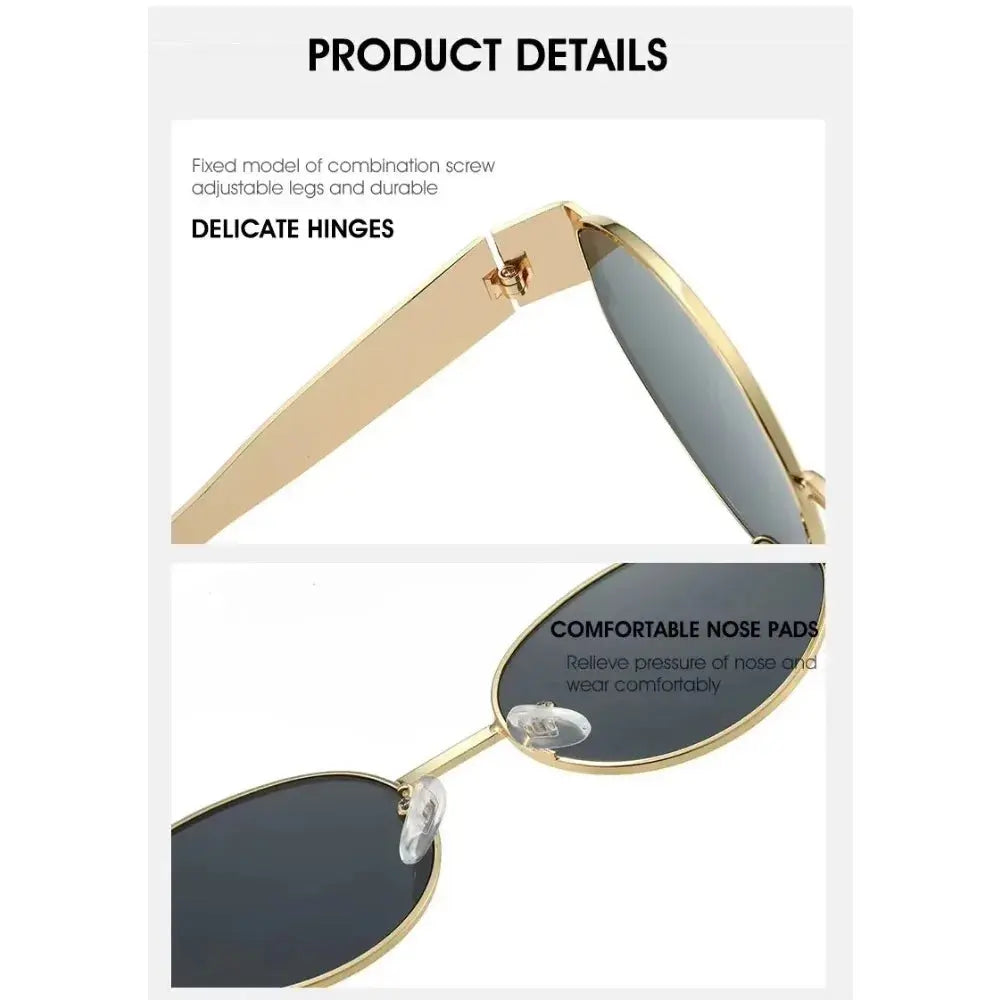 Luxury Metal Brand Sunglasses for Men and Women Unisex Designer Fashion Sun Glasses Oval Unisex Stylish Eyewear Shades - Suncollections