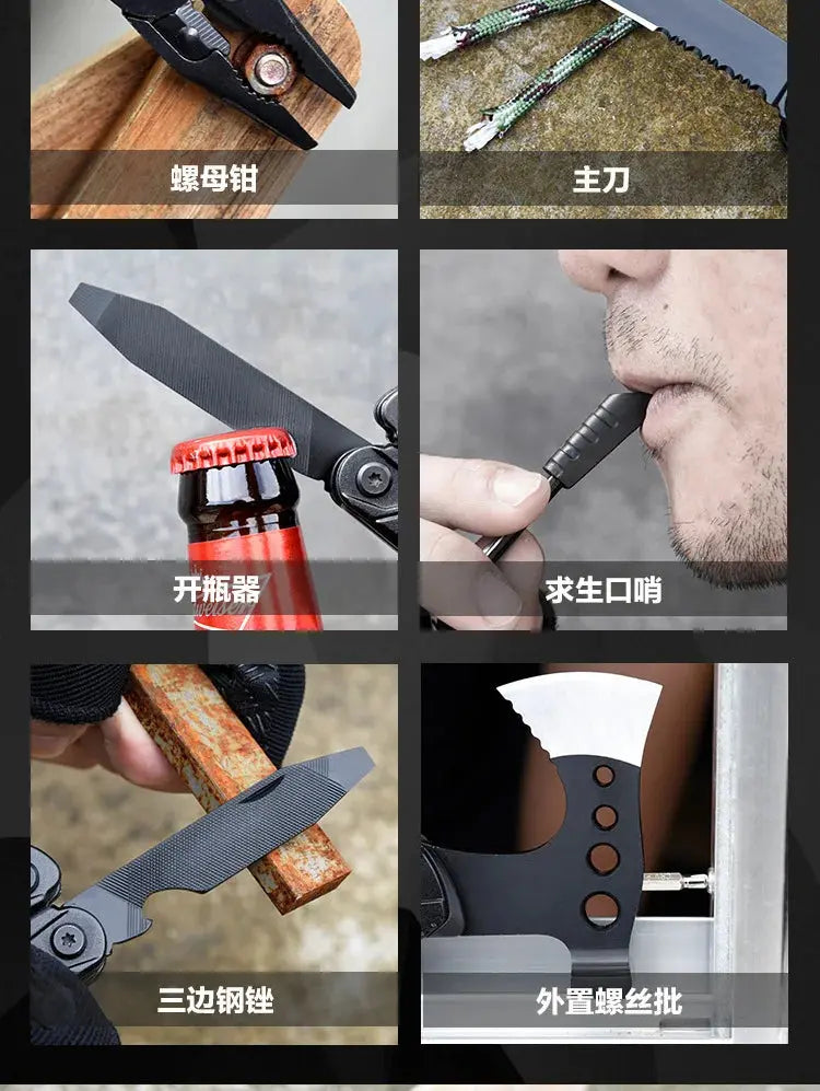 LETGOS Multitool camping axe 16-in-1 portable Gear survival tool - Suncollections