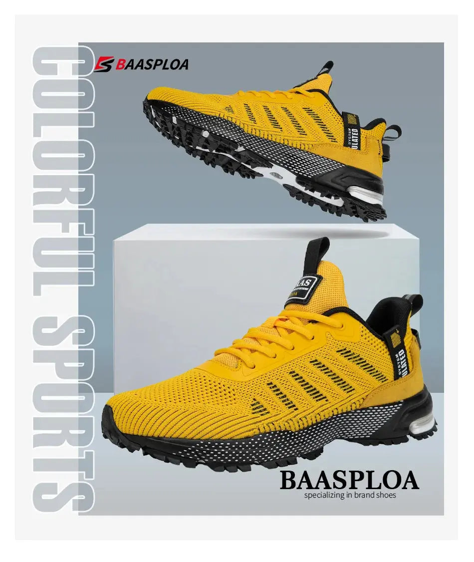 Men's Running Shoes Baasploa Male Sneakers Shoes Breathable Mesh Outdoor Grass Walking Gym Shoes For Men Plus Size 41-50 Suncollections