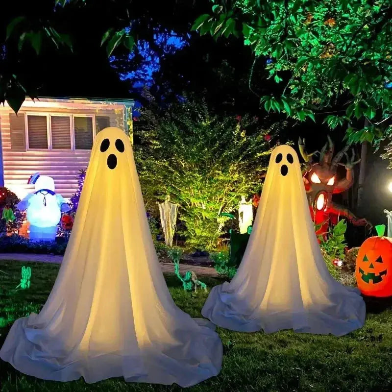 Ghost Spooky Halloween Decor Battery Light Home Ghost Front Porch Yard Courtyard Standing Halloween Horror Decoration Suncollections