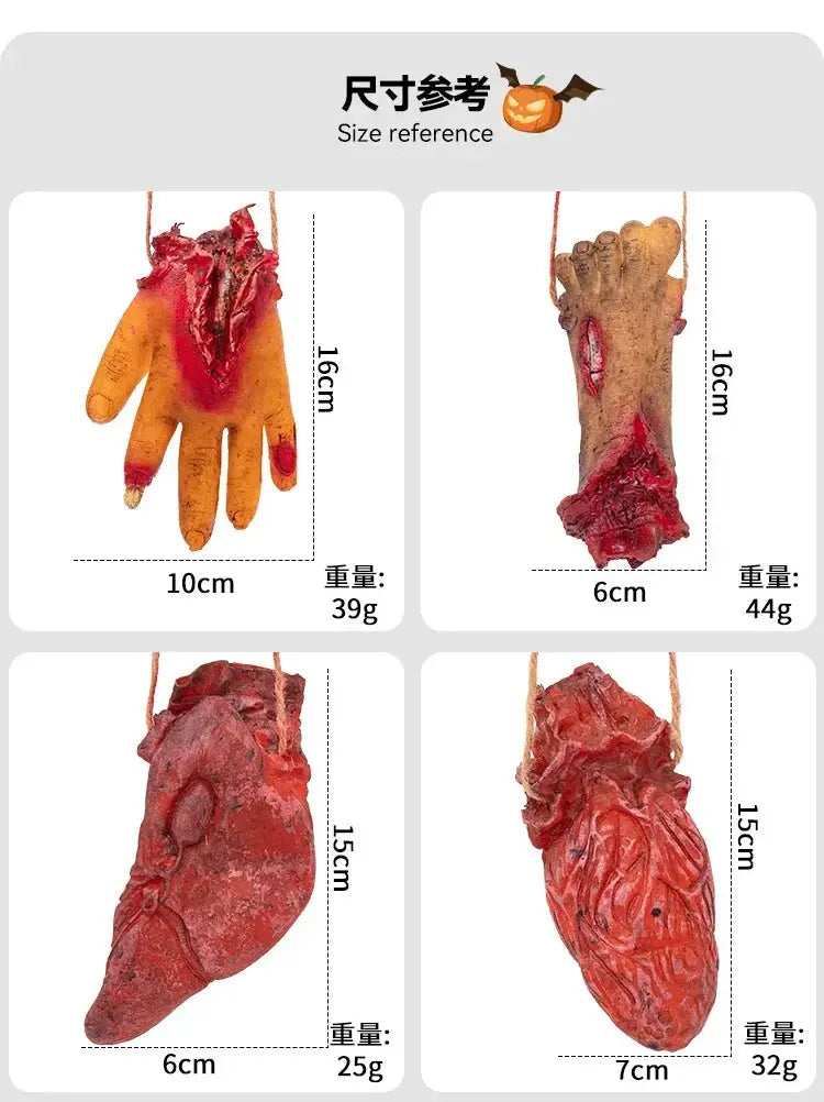 Hanging Pendant Scary Bloody Eyeball Finger Hanging Props Horror Halloween Ornament  Haunted House Halloween Party Scary Props Suncollections