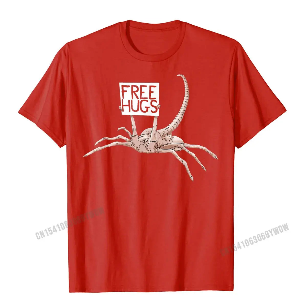 Free Hugs Funny Facehugger Aliens T-Shirt Harajuku Cotton T Shirt Comfortable Hip Hop Design Top T-Shirts - Suncollections