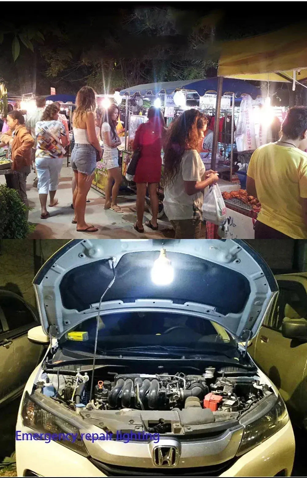 100-500W Rechargeable Portable LED Emergency Lights Outdoor Portable Lanterns Hanging Camping Energy Saving Bulb for Garden Tent - Suncollections